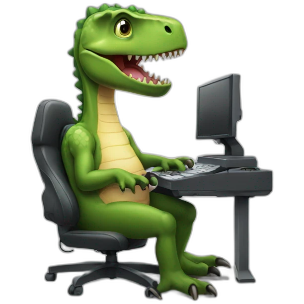 dino playing computer games emoji