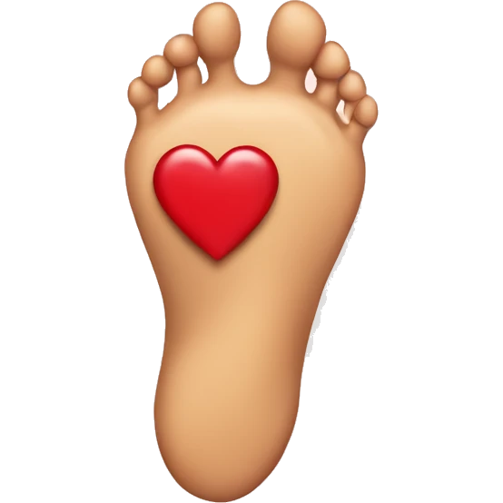 Foot in shape of heart emoji