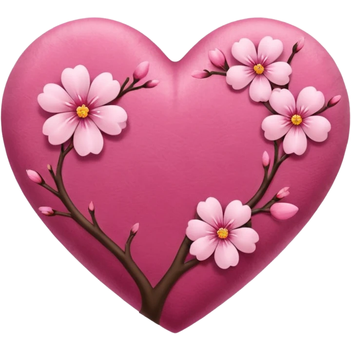 sakura heart with a velvet texture emoji