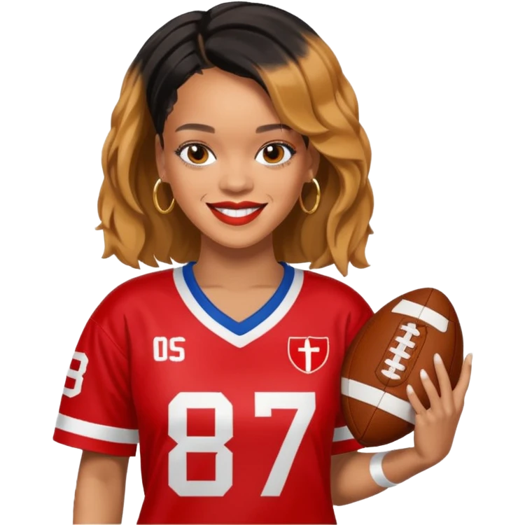 Rihanna in a football jersey  emoji