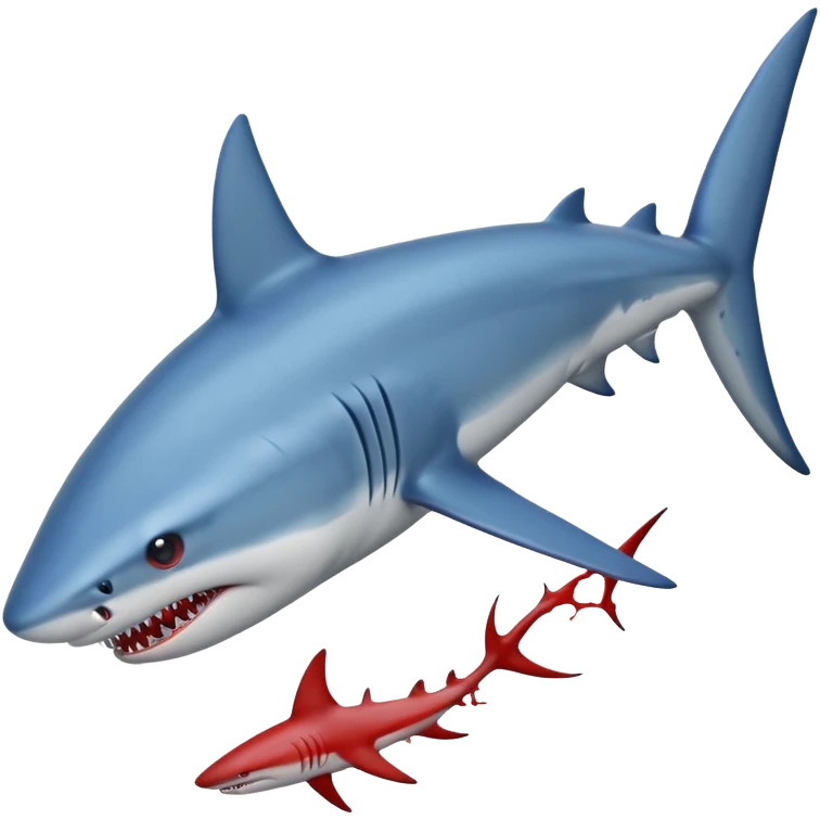 blue Shark attack efferct with blood emoji