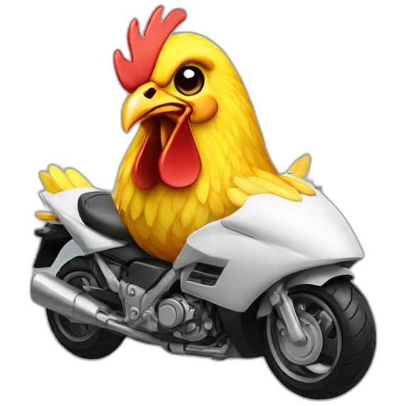 Chicken on a motobike with a helmet  emoji