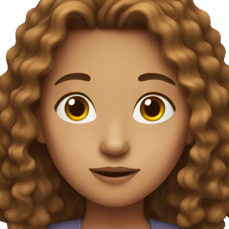 Girl with brown wavy hair  emoji