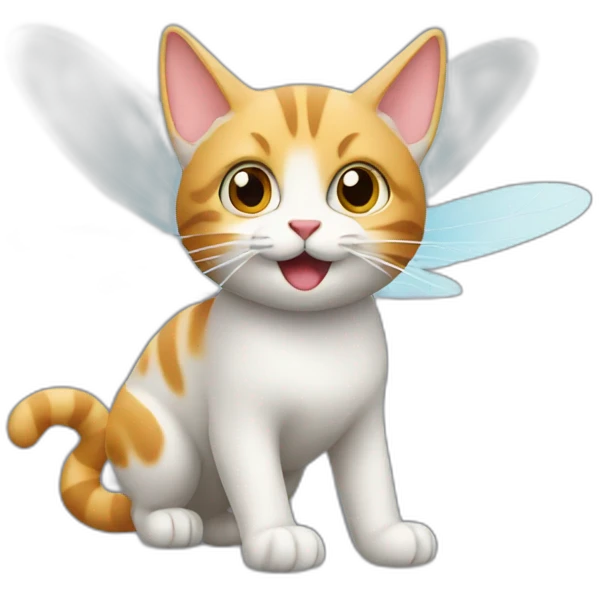 Logo about fly cat  emoji