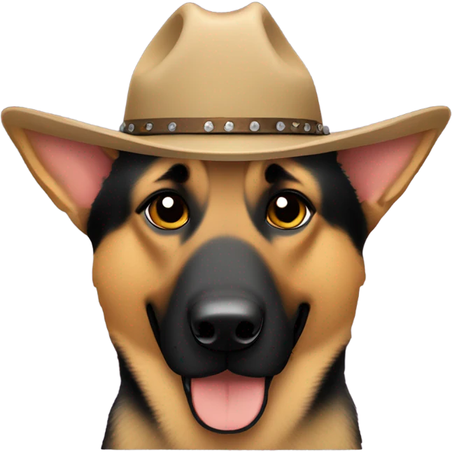 German Sheperd with cowboy hat  emoji