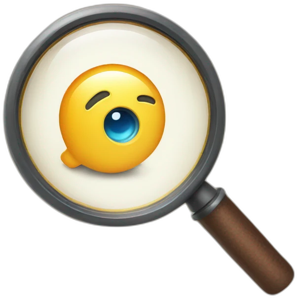 magnifying glass + instagram log emoji