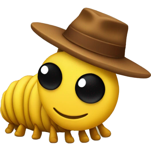 yellow caterpillar with a brown hat  emoji