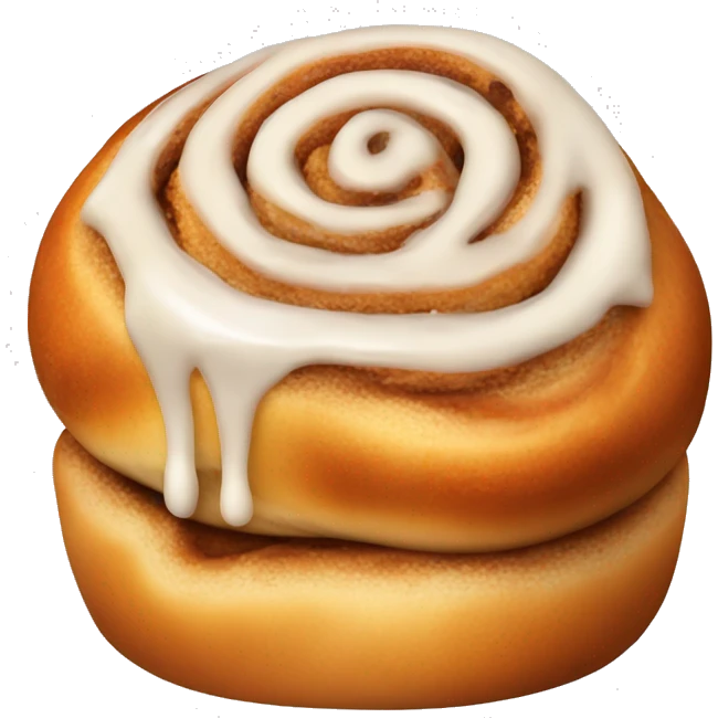 Cinnamon bun with icing emoji