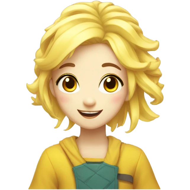 girl yellow hair cute anime emoji
