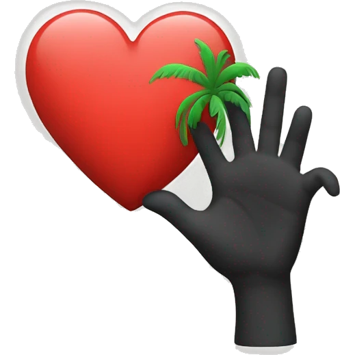 A heart with palm emoji