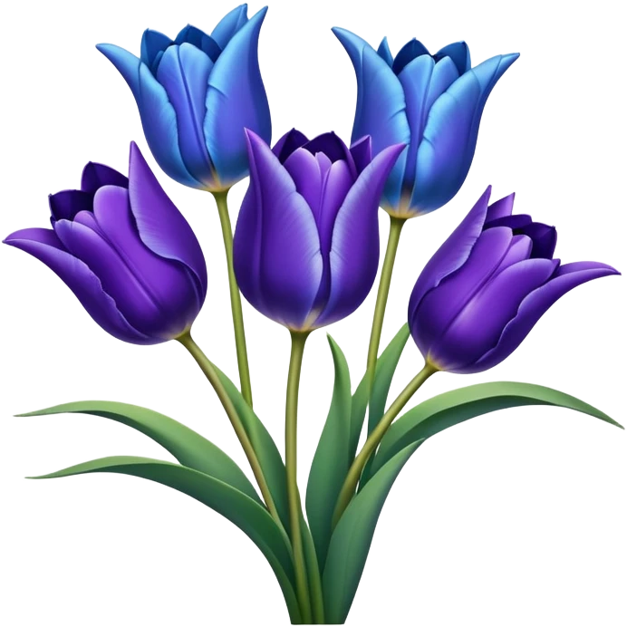 blue tulips and purple lilies emoji