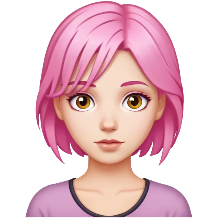 white girl with pink hair emoji