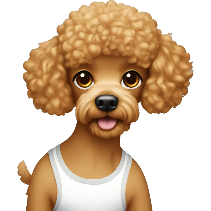 ginger color poodle with a blonde haired girl  emoji