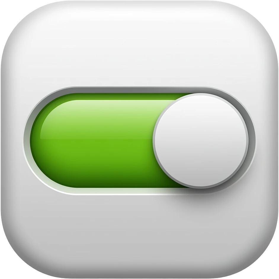 turn on slider green emoji