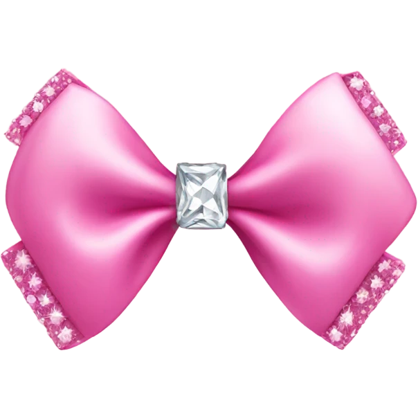 Pink bow with diamonds emoji