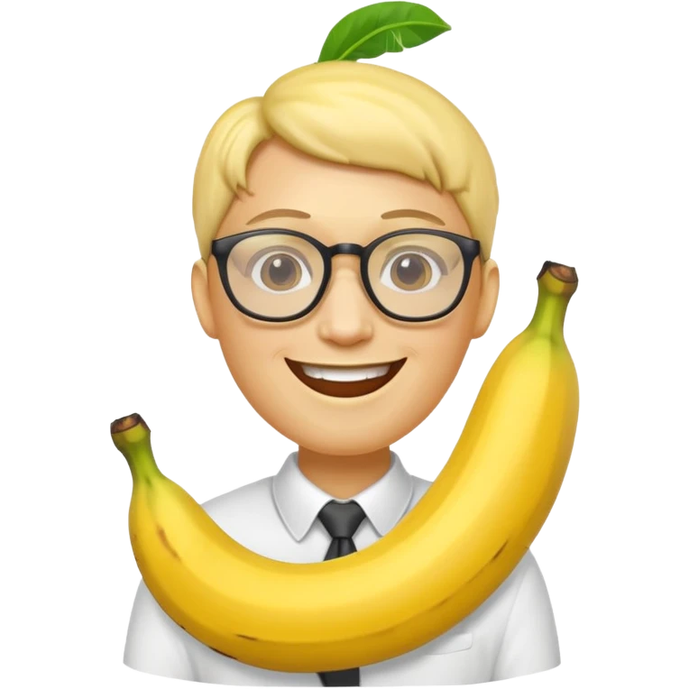 banana human with glasses emoji