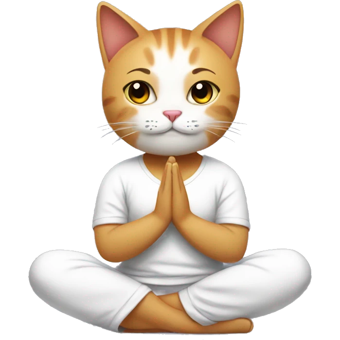 a cat doing yoga emoji