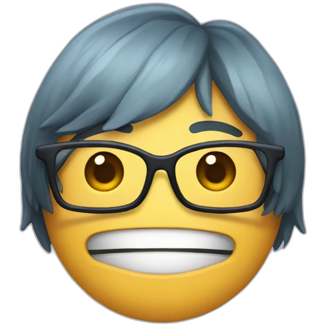 asian dinausor with glasses emoji