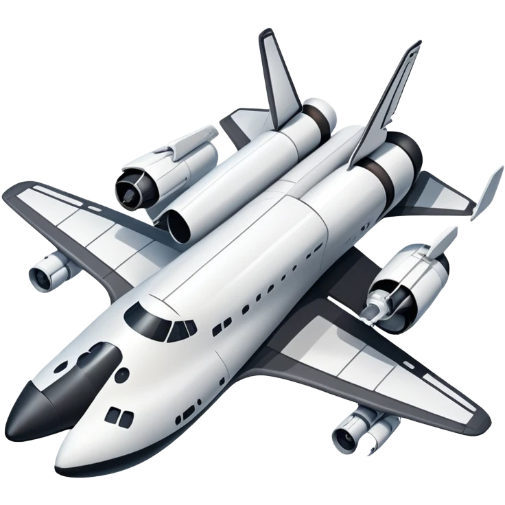An icon featuring a collage of a space shuttle, a drone, and an airplane, symbolizing aerospace technology. The design includes rocket engines, wings, and flight paths, representing advancements in aviation and space exploration. Transparent background highlights cutting-edge aerospace engineering. emoji