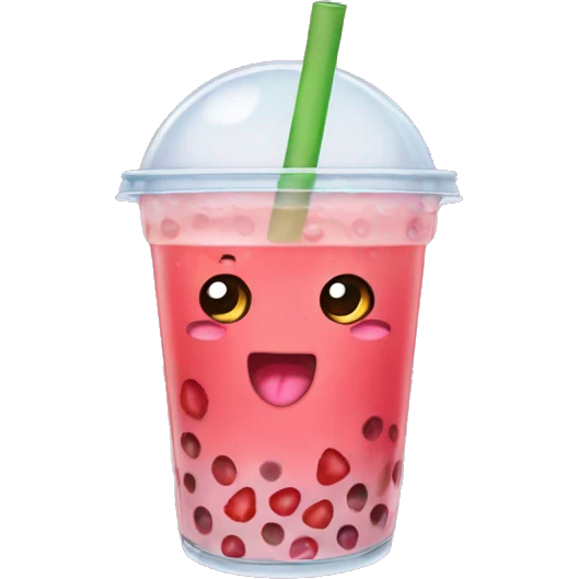 Bubble tea strawberry  emoji