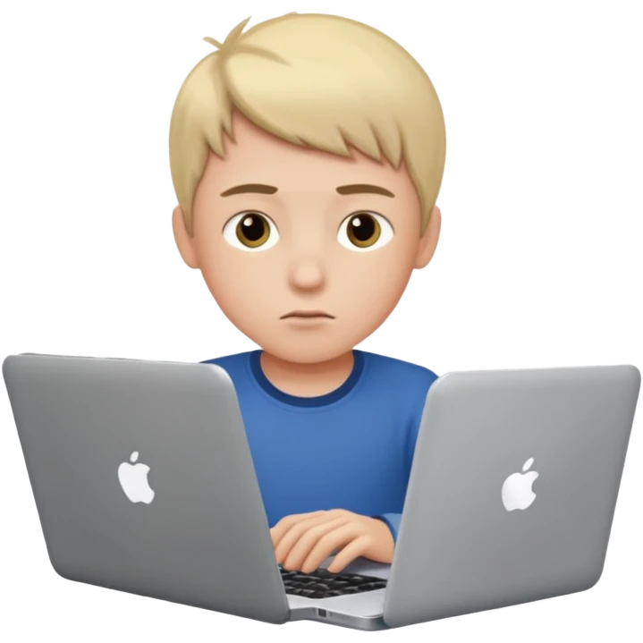 boy using laptop emoji