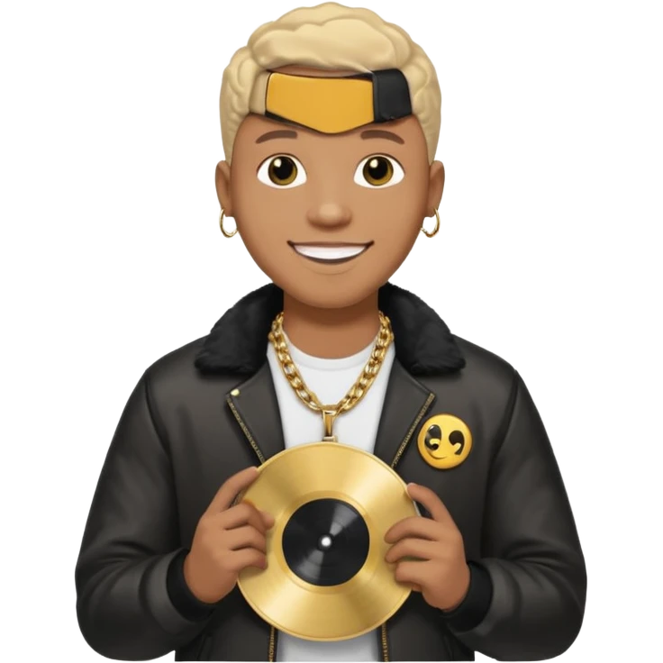 Vinyl Record Collector black man emoji