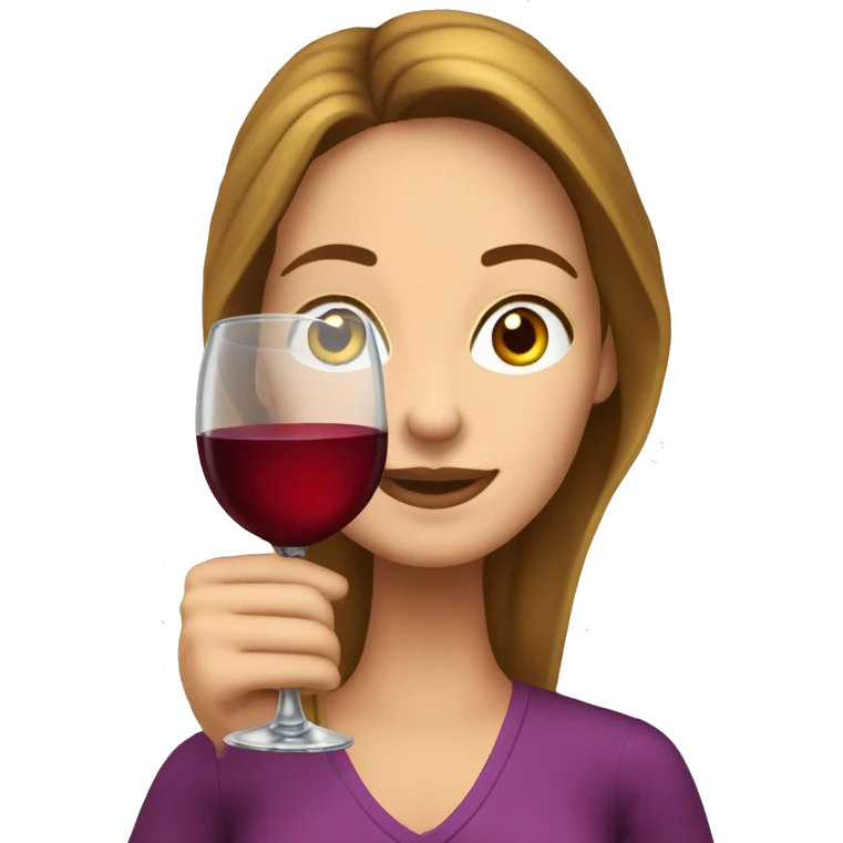 Bella con una copa de vino emoji