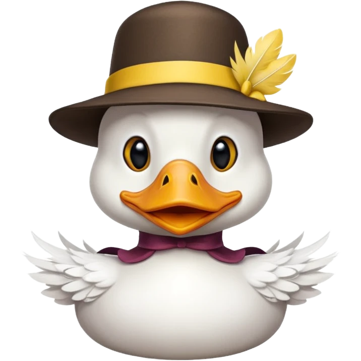Duck with funny hat emoji