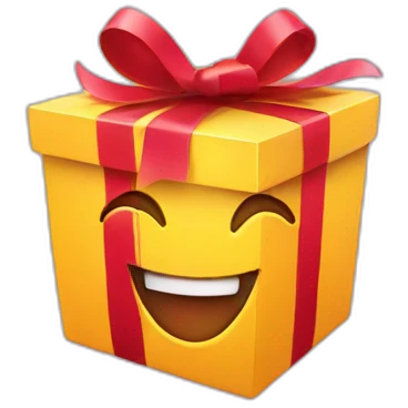 gift box with smile emoji
