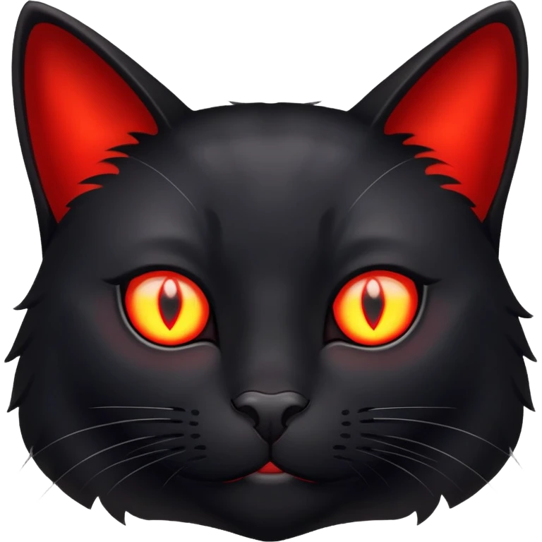 Black cat with glowing red eyes emoji