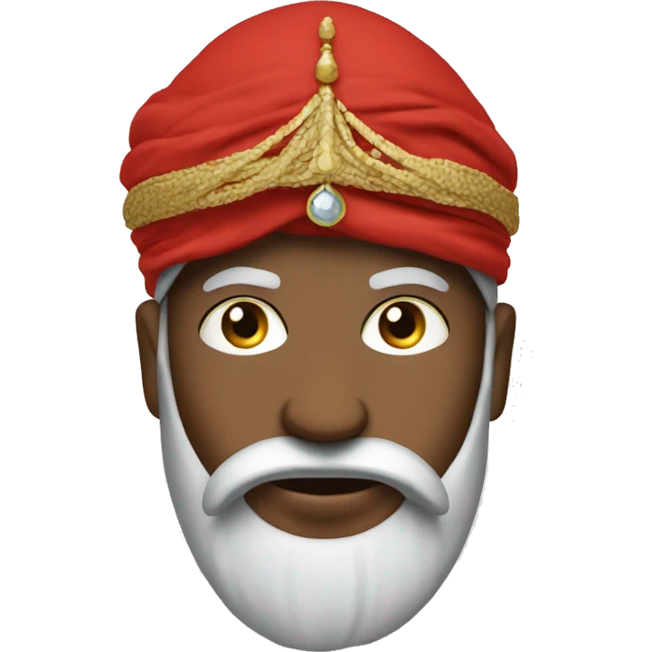 A caliph with big turban and red clothes emoji