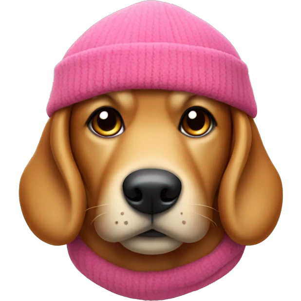 Dog wearing fleece cap  emoji