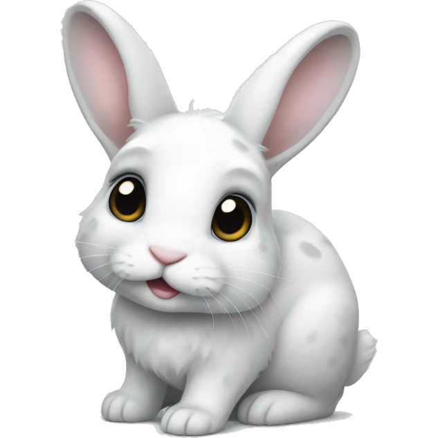 white bunny with grey spots emoji