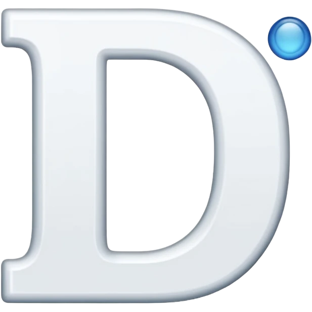 The letter D and Combine the letter i. Combine it like this: The line of the letter i will be the straight line of the letter D on the left, so it will be joint, and there will be a dot on this line, at which point you will complete the letter i. emoji