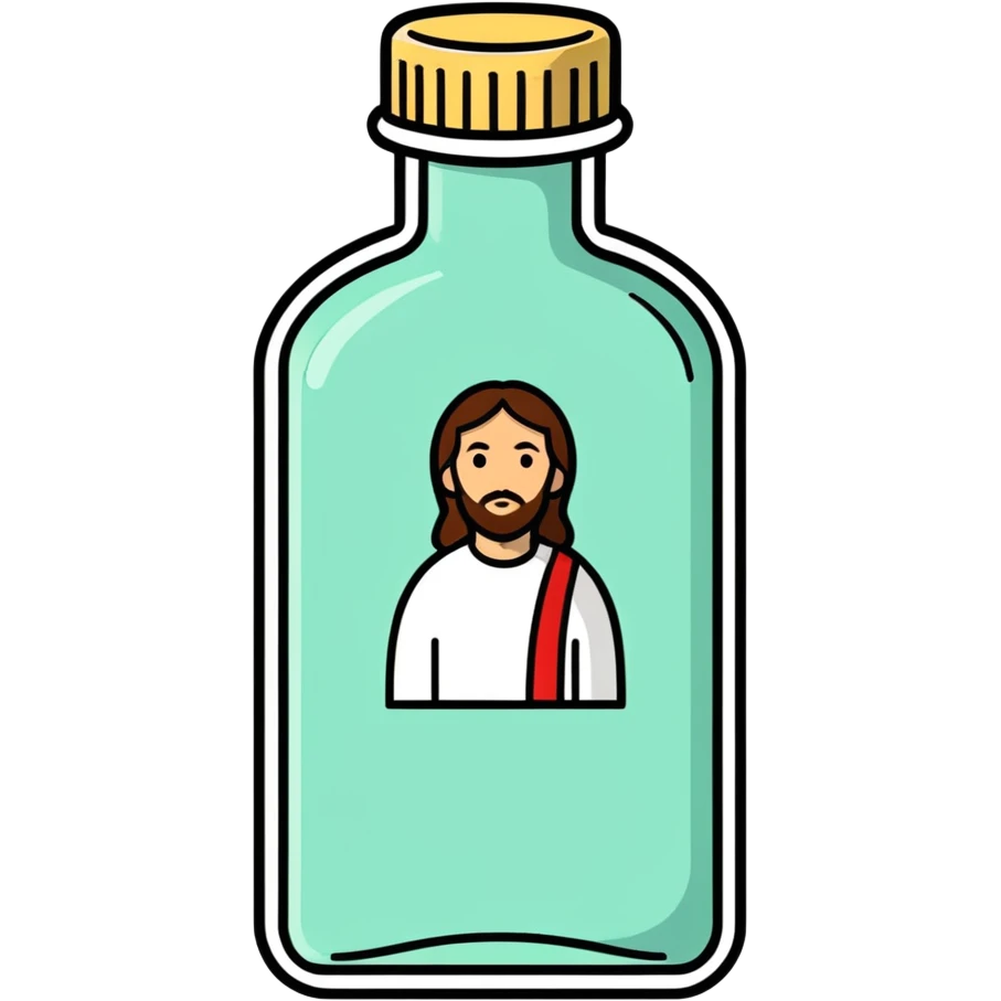 medicine bottle with jesus on it  emoji