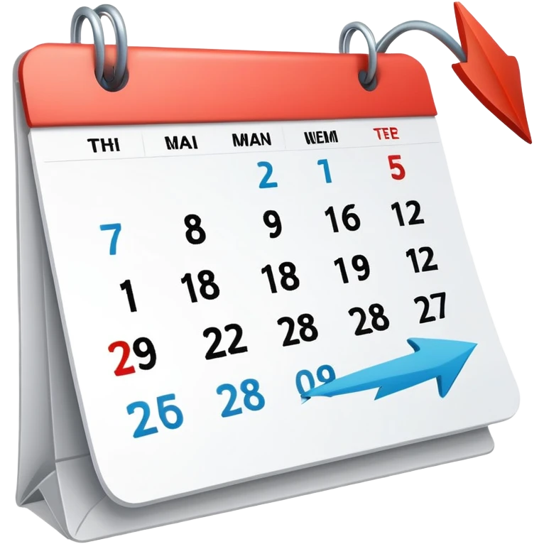 calendar with arrow showing rescheduling emoji