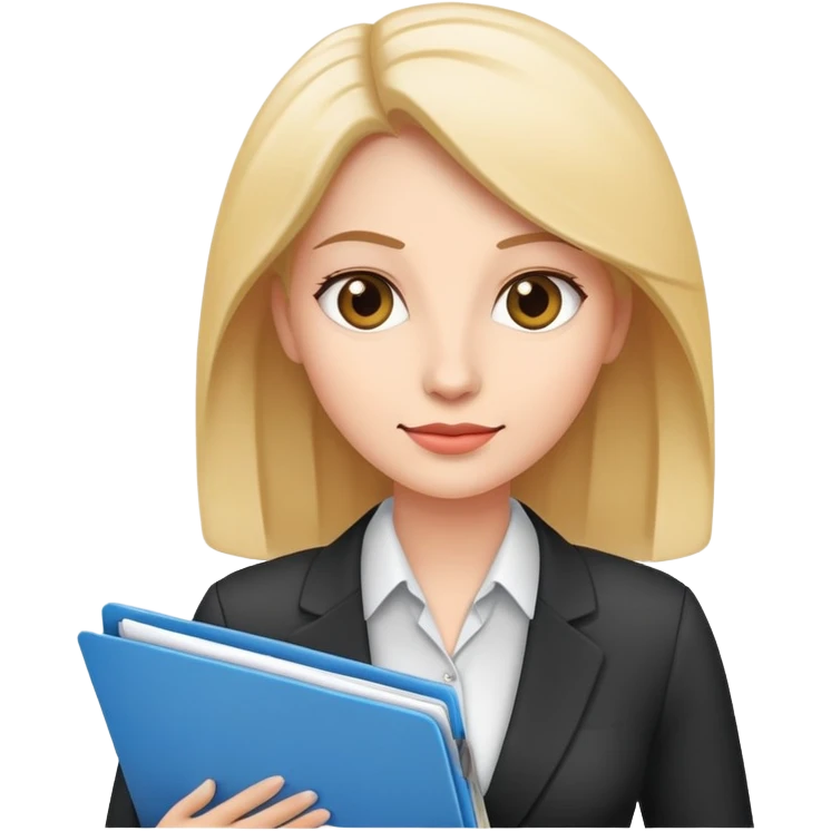 business woman with file folder and documents emoji