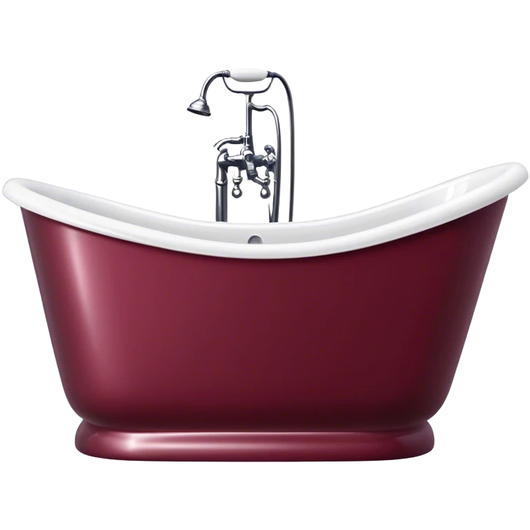 realistic burgundy bathtub emoji