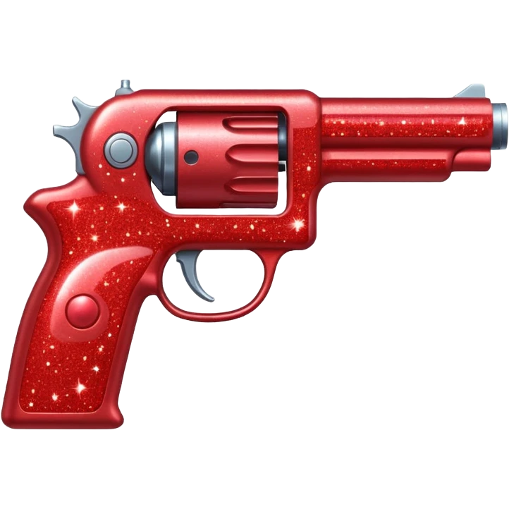 red glitter gun emoji
