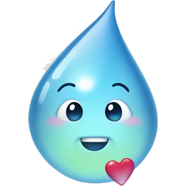 Drop water with Heart emoji