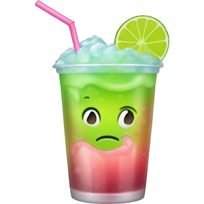 Slushy drink with lime emoji