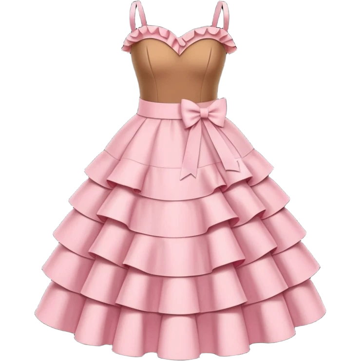 brown pink strapless dress with ruffles emoji