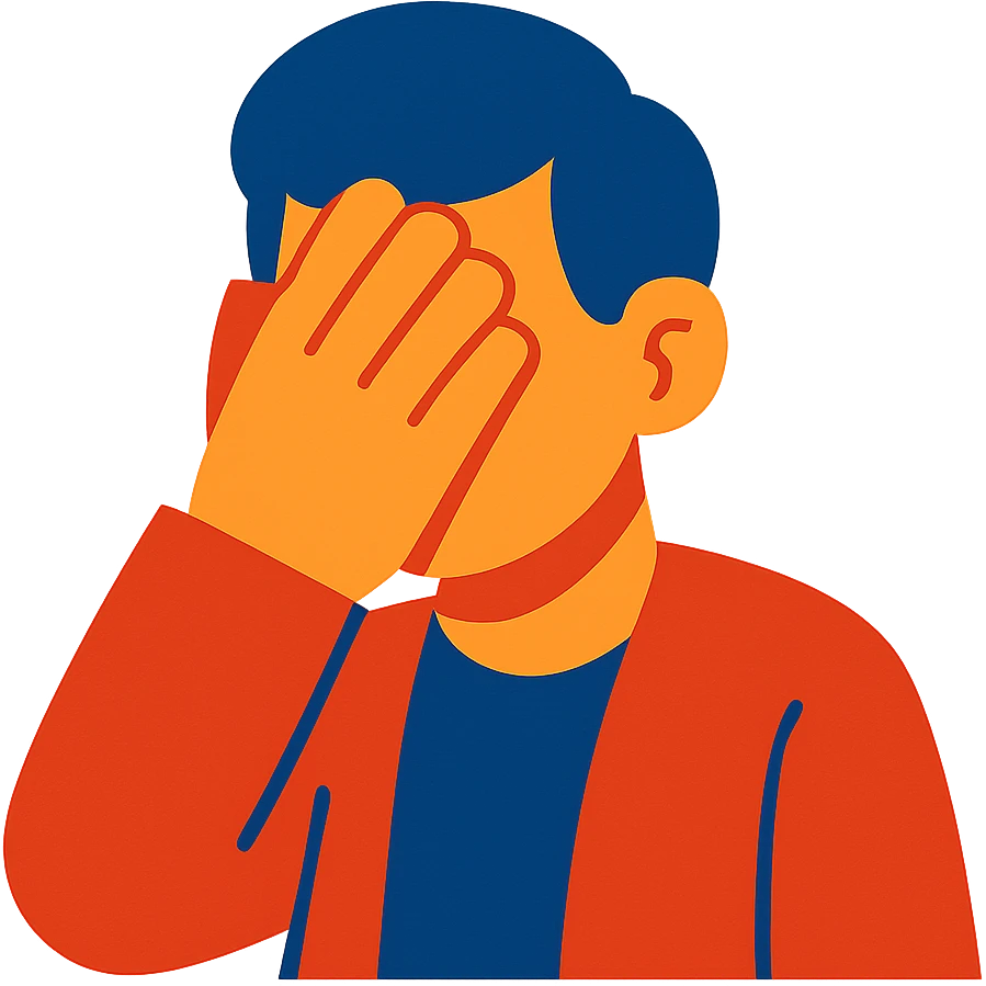 a person doing a facepalm emoji