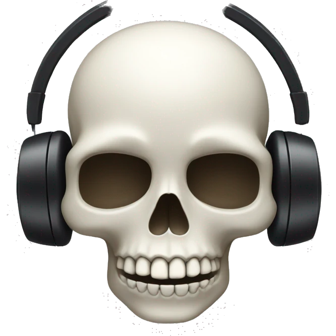 Skull with with headphones on emoji