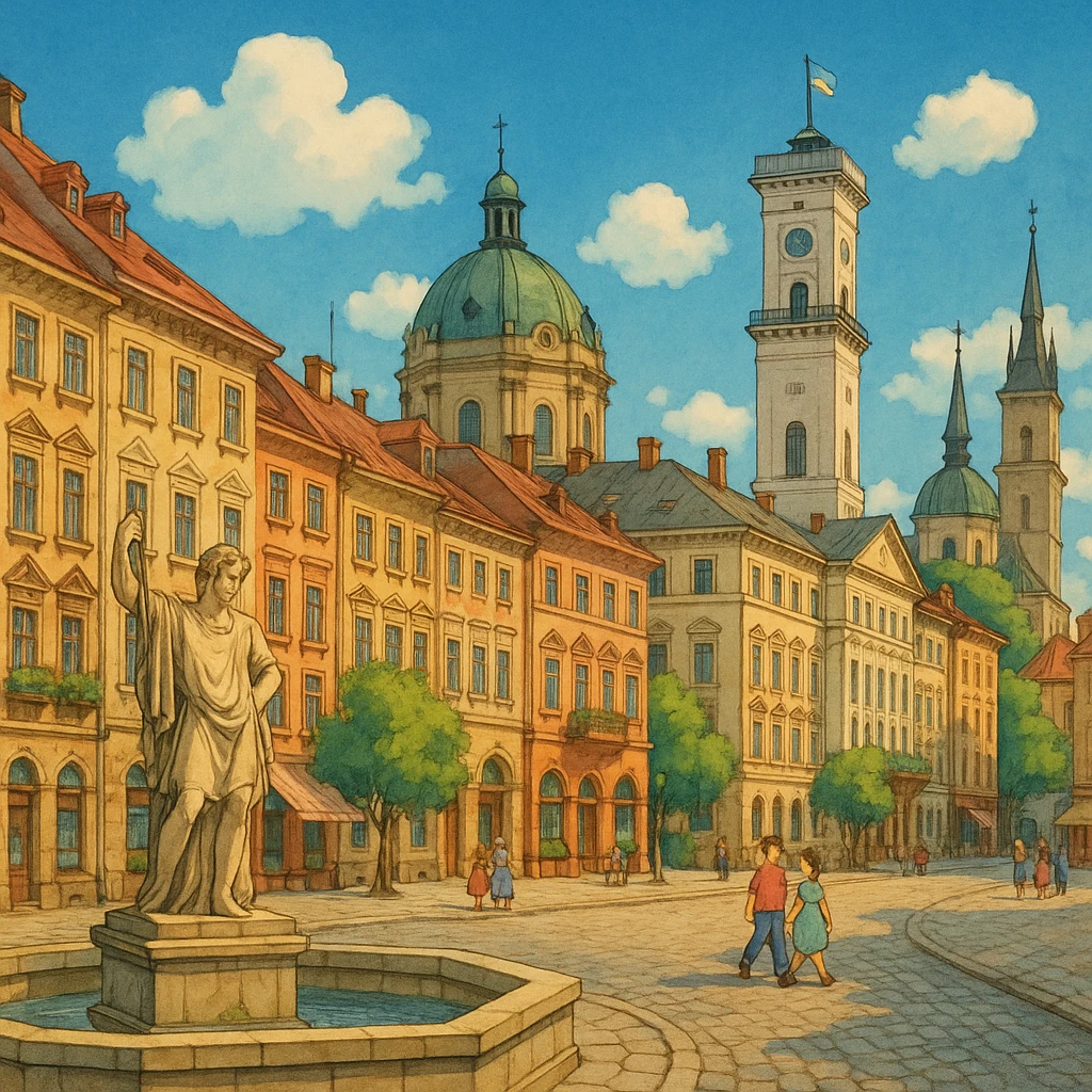 ghibli style Lviv emoji