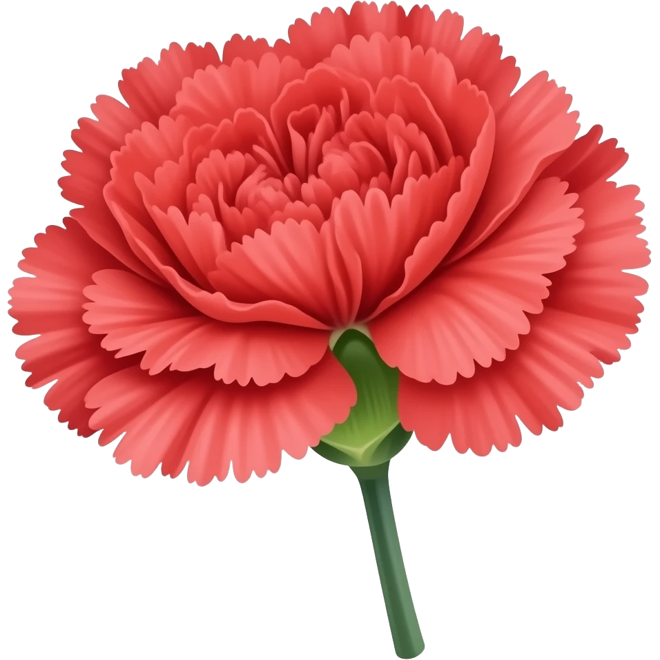 Red carnation with a stem emoji