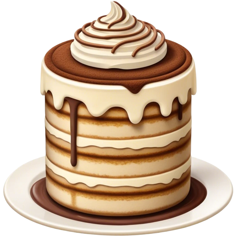 Cinematic Realistic Tiramisu Dessert Emoji, featuring layers of coffee‚Äêsoaked ladyfingers and mascarpone cream dusted with cocoa rendered with delicate textures and warm, inviting lighting. emoji