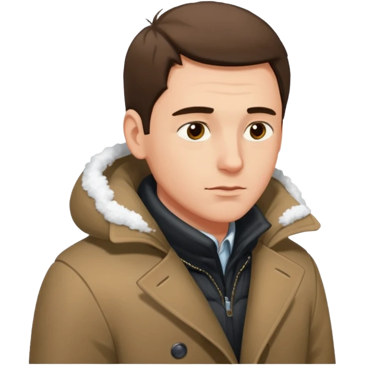 Guy looking at snow on the ground emoji