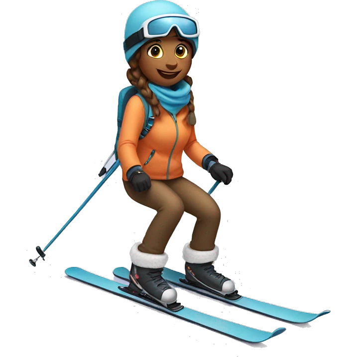 Sweet girls skiing emoji
