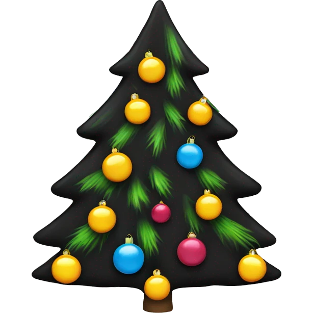 black christmas tree emoji